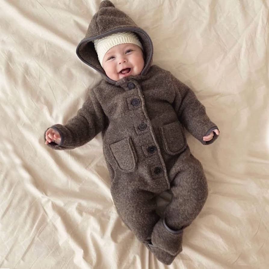 Mameluco abrigado entero marrón